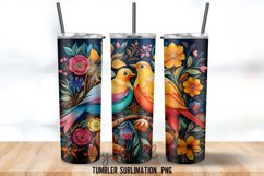 Elmfield Folk Birds Tumbler Wrap Sublimation Designs Product Image 2