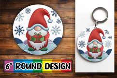 Blissful Keychain Circle PNG Style, Gnomes Product Image 1