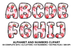 Coquette Strawberry Alphabet PNG Letters &amp; Numbers 300DPI Product Image 2