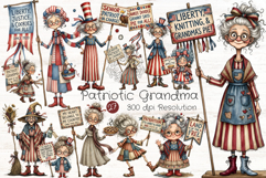 Whimsical Patriotic Grandma Clipart Product Image 1