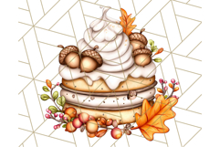 Fall Cake Clipart PNG, Autumn Cakes With Pumpkins Product Image 2