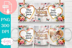 Mom Photo Mug Wrap PNG for sublimation, Mother's day mug PNG Product Image 3