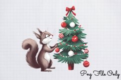 Woodland Christmas Watercolor Clipart PNG Product Image 1