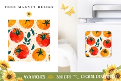 Cartoon Tomato Magnet, Vegetables Magnet Design Product Image 1