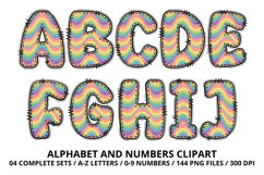 Retro Groovy Alphabert PNG 70s Numbers &amp; Letters 300 DPI Product Image 2