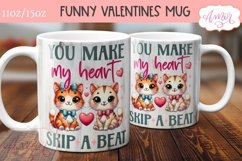 Cute Valentines Mug Wrap PNG, You make my heart skip a beat Product Image 3