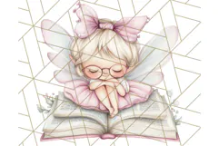 Bookish Fairy PNG Clipart, Whimsical Reading Elements Png Product Image 2