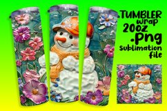 Seaside Snowman: Beachy Tumbler Sublimation Product Image 1