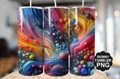 Colored Water Drops Tumbler Warp - Tumbler PNG Design Product Image 1