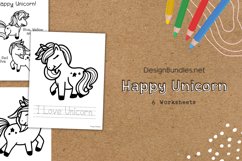 Happy Unicorn Educational Coloring Worksheet Product Image 3
