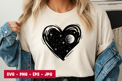 Bold Black Heart Love SVG PNG Product Image 1