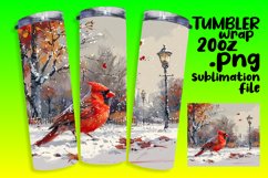 Watercolor Winter Cardinal Tumbler | 20oz Sublimation Product Image 1