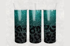 Emerald Green Ombre Glitter 20 oz sublimation design tumbler Product Image 2