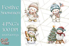 Christmas Snowman Clipart PNG Winter Holiday Characters Pnga Product Image 1