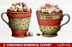 2 Whimsical Christmas Clipart featuring cute holiday charact Product Image 1