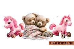 Watercolor Pink Baby Shower Clipart , PNG Product Image 1