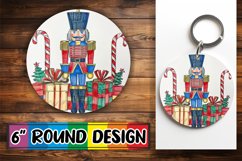 Holiday Round Design Sublimation - Watercolor Art Product Image 1