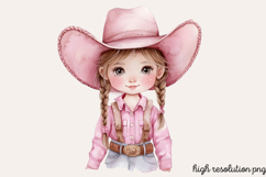 Little Cowgirl Clipart Sublimation PNG Product Image 1