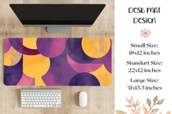Abstract Mouse Pad Large, Circles Desk Mat Template Product Image 1