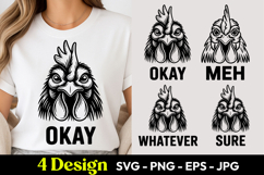 Funny Chicken Okay Mood SVG PNG Product Image 1