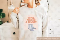 Cupid Find Me a Cowboy Sublimation | Western Valentines PNG Product Image 3