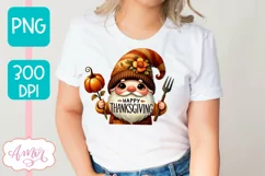 Happy Thanksgiving PNG for Sublimation |Cute Gnome PNG Product Image 2