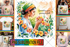 Bright Tote Bag Art Ideas PNG, Praying Woman Product Image 1