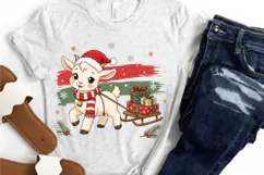 Christmas Baby Goat Sled PNG Sublimation Design - Cute Lamb Product Image 3
