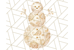 Patterned Snowman Silhouette PNG Clipart Product Image 2