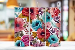 Tumbler Wrap, Watercolor Floral Design, 20 oz Skinny PNG Product Image 3