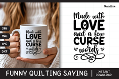 Funny Quilting Quote SVG For Quilters | Made With Love Product Image 1