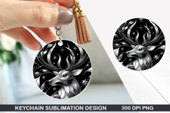 Christmas Dear Keychain Sublimation - Christmas Keychain PNG Product Image 1
