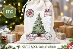 Cartoon Christmas Tree Santa Sack, Christmas Sublimation Product Image 1
