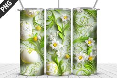 3D Easter Flower Sublimation| Bunny Tumbler Wrap Design Product Image 3