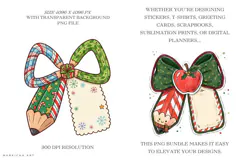 Christmas School Pencil Bows Clipart Product Image 2