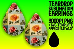 Exquisite Bloom PNG Teardrop Earring Design Sublime Product Image 1