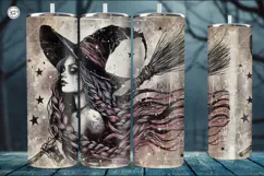 4 Witch Seamless Tumbler Sublimation, 20 oz Tumbler Wrap Product Image 5