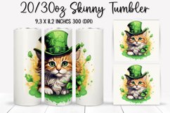 St. Patrick&#039;s Day Cat - Tumbler Sublimation Design Product Image 1