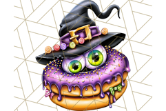Halloween Donut Clipart PNG, Cute Spooky Doughnut Art Product Image 2