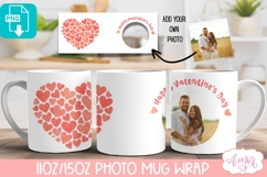 Valentines Photo Mug Wrap template, Watercolor heart PNG Product Image 2