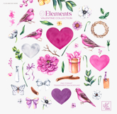 Bird Valentine Watercolor Collection Product Image 9