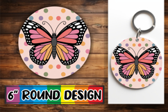 Radiant Circle Car Coasters PNG, Butterfly Product Image 1