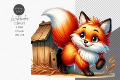 Woodland clipart, Fox clipart, Cute animals Product Image 1