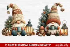 Cozy Christmas Gnomes Clipart | Cute Winter Holiday Gnome Product Image 1