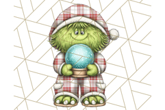 Christmas Monster Clipart, Funny Holiday Creature PNG Art Product Image 2