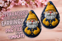 Santa Claus 3D Teardrop Earrings Sublimation Holiday Product Image 1