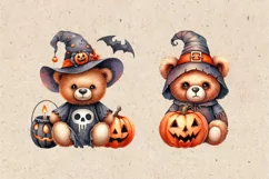 Watercolor Halloween Spooky Bear PNG sublimation Product Image 2