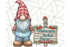 Farmer Gnome Clipart, Cute Farm Gnomes PNG Illustrations Product Image 2
