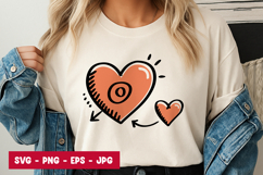Cute Doodle Heart Arrow SVG PNG Product Image 1