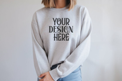 Ash Gildan 18000 Mockup, Gildan Sweatshirt Mockup Product Image 1